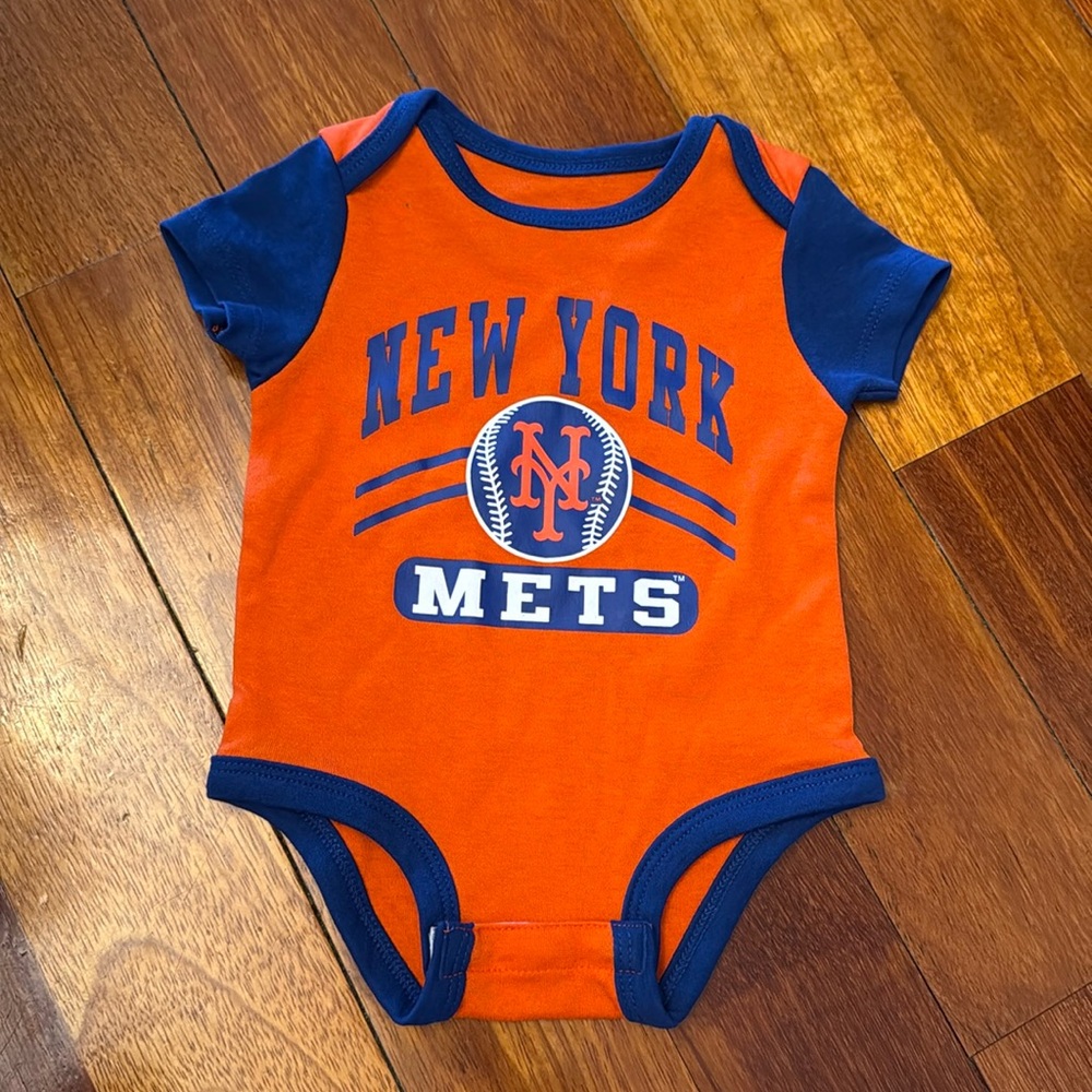 NWOT 0-3 Months New York Mets Bodysuit Blue and Orange